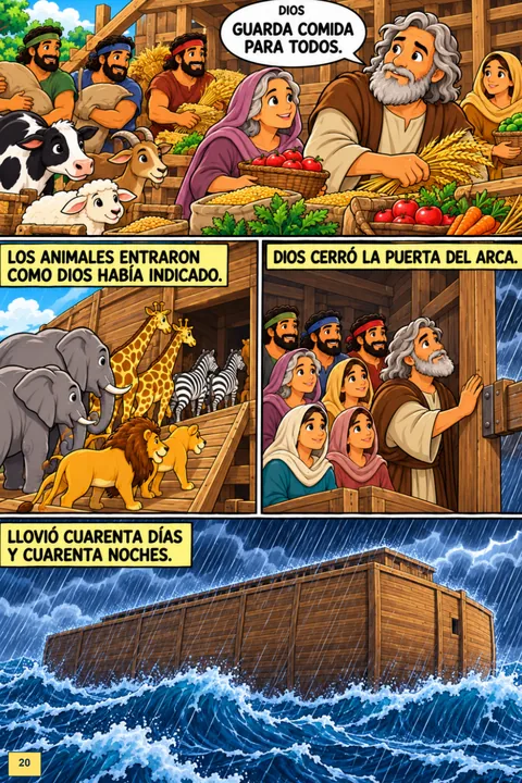 Página real de Noé y el arca presentada en un celular