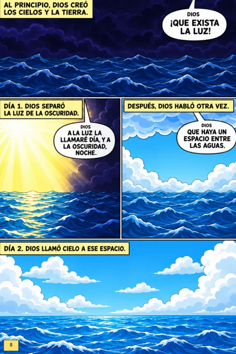 Página 5 del e-book: La creación del mundo